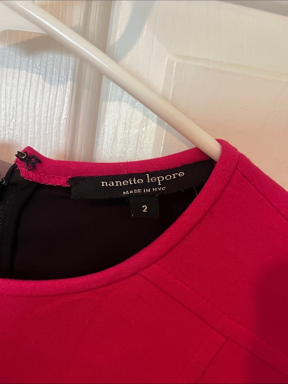 Nanette Lepore Hot Pink Sheath Dress 3/4 Sleeve Women’s Size 2 - Picture 2 of 7